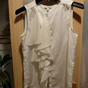 GAP Sleeveless Ruffle Button Down Blouse NWT